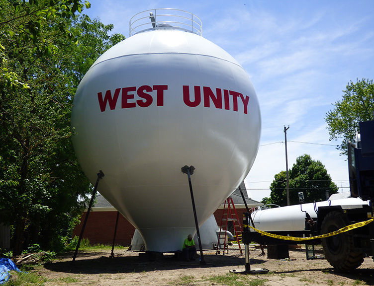West Unity water tower to be raised Thursday morning